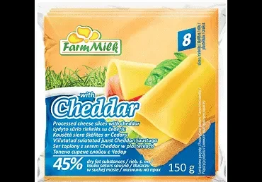 Топено сирене FARM MILK чедър слайс 150 г - FARM MILK