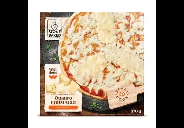 Замразена пица WELL DONE Quattro Formaggi 570 г - WELL DONE