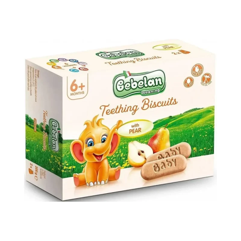 Бебешки бисквити BEBELAN с круши 6М+ 200 г - Bebelan