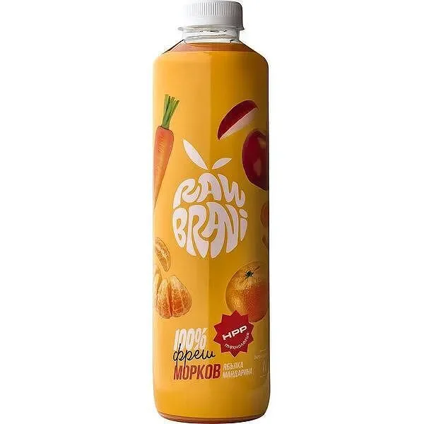 Фреш RAW BRANI морков, ябълка и мандарина 1 л