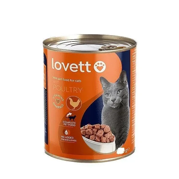 Консервирана храна за котки LOVETT с пиле 830 г - LOVETT
