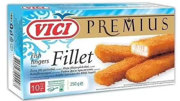 Замразени панирани рибни пръчици VICI сьомга 250 г - VICI