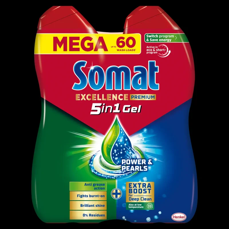 Гел за съдомиялни SOMAT Excellence Duo Gel 2x540 мл 60 дози