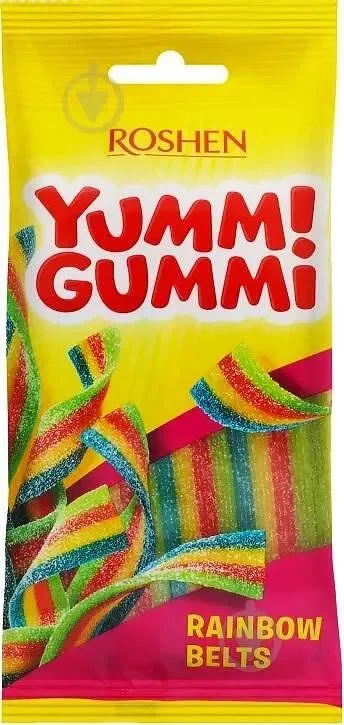 Желирани бонбони ROSHEN Yummi Gummi Rainbow Belts 70 г - ROSHEN
