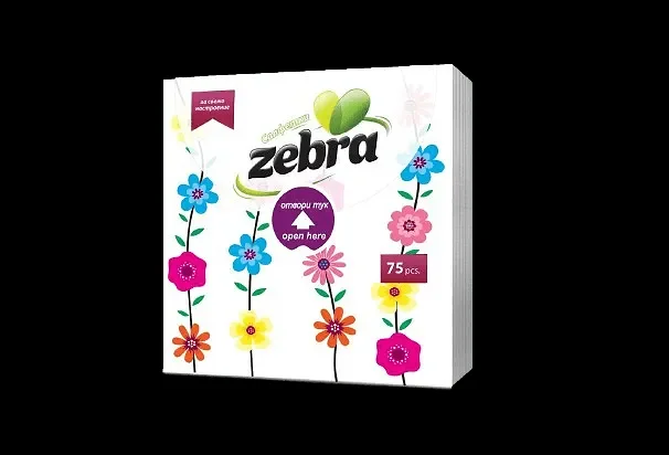 Салфетки ZEBRA цветя 33x33 см 1 пл. 75 бр. - ZEBRA