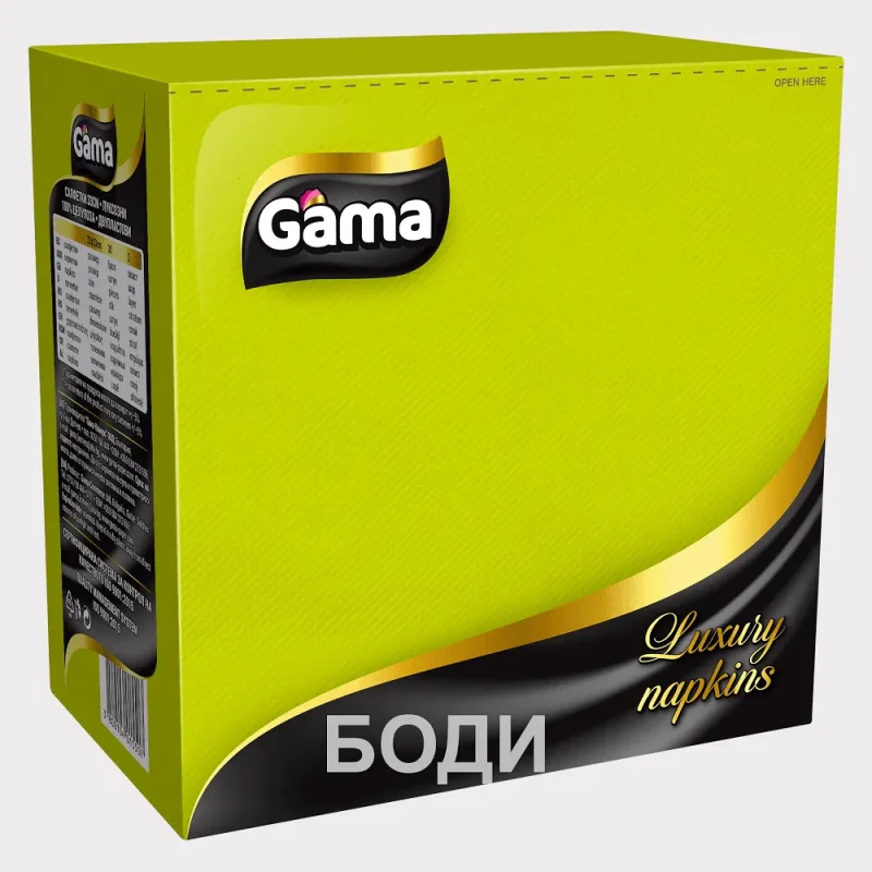 Салфетки GAMA LUXURY цветни 2 пл. 30 бр. - GAMA