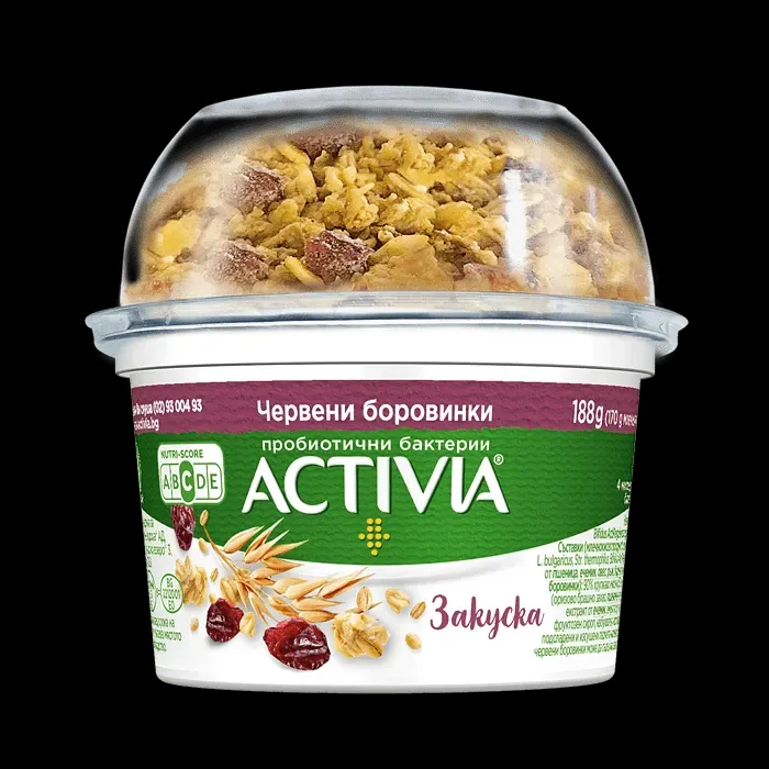 ACTIVIA закуска с червени боровинки и мюсли 170 г - ACTIVIA