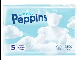 Бебешки пелени PEPPINS Everyday S5 11-16 кг 50 бр. - PEPPINS