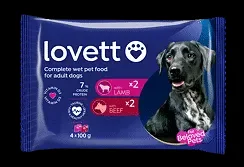 Пауч за куче LOVETT агнешко/телешко 4х100 г - LOVETT