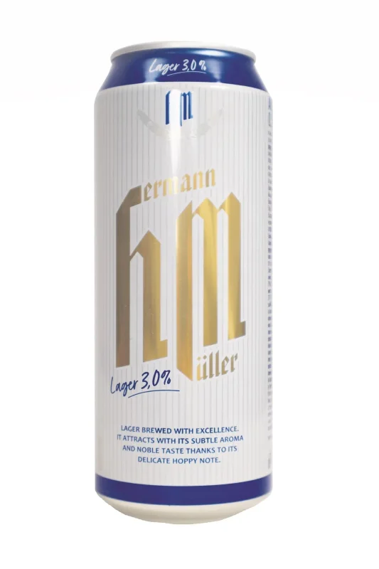 Бира HERMANN MUELLER Lager 3% алк. 500 мл - HERMANN MUELLER