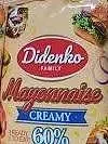 Майонеза DIDENKO Creamy 60%, 600 г - DIDENKO
