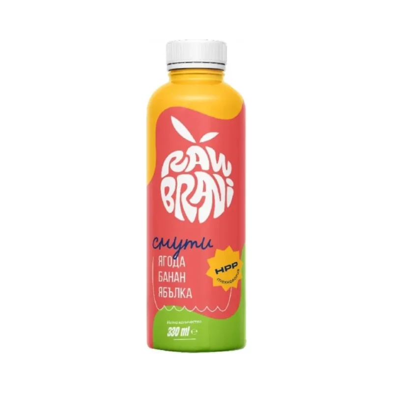 RAW BRANI смути от ягода, ябълка и банан 1 л - RAW BRANI