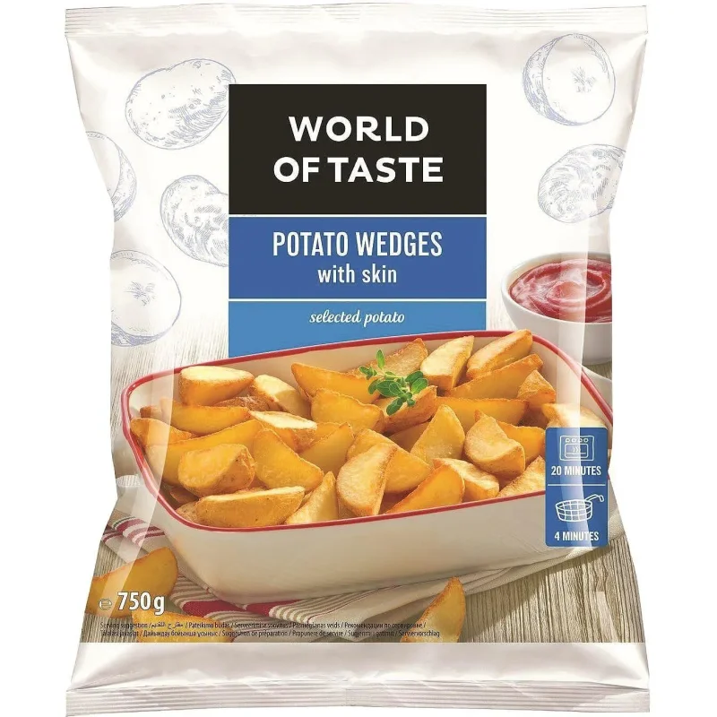 Замразени картофи Wedges с кожа 750 г - World OF Taste
