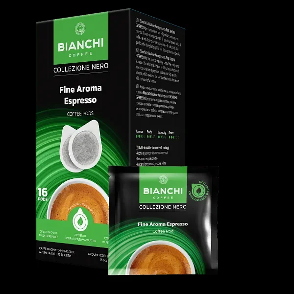 Кафе падове BIANCHI Collezione Nero Fine Aroma Espresso 16 бр. - BIANCHI