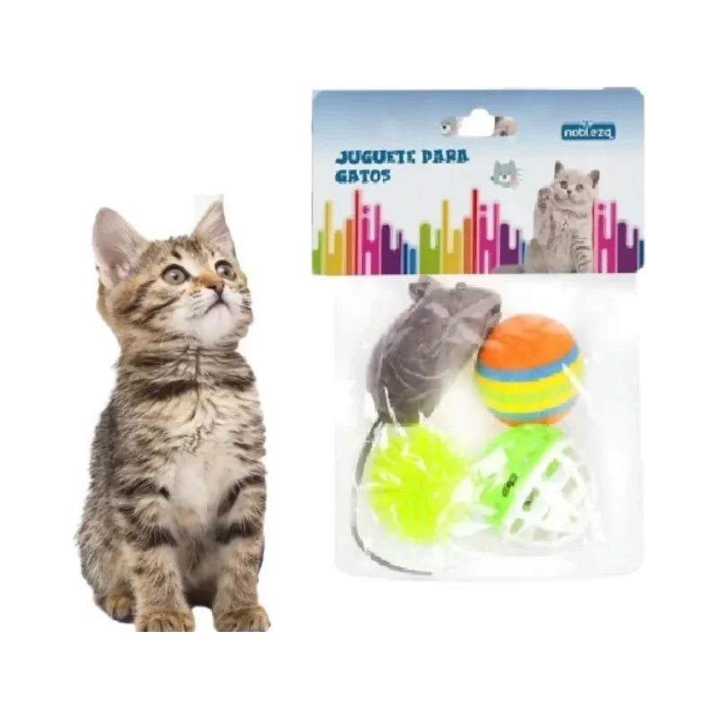 Сет играчки за котка Nobleza 4 бр. мишка, топки