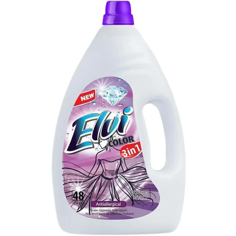 Гел за пране ELVI Color Lilac 48 пр 3 л - ELVI