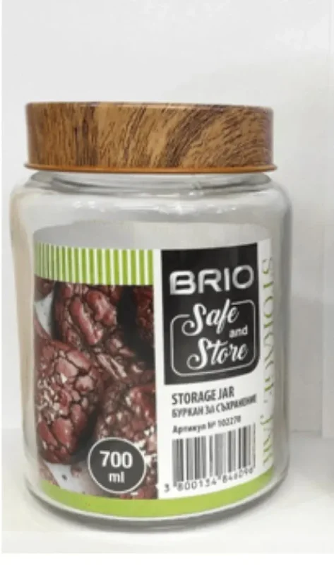 Стъклен буркан BRIО с капачка 700 мл - BRIO