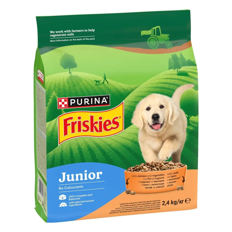 Суха храна за куче FRISKIES Jun пиле и зеленчуци 2.4 кг - FRISKIES