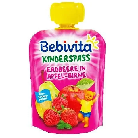 Пауч BEBIVITA ягода, ябълка, круша 90 гр. - BEBIVITA