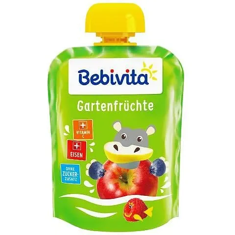 Пауч BEBIVITA Градински плодове с желязо 90 гр. - BEBIVITA
