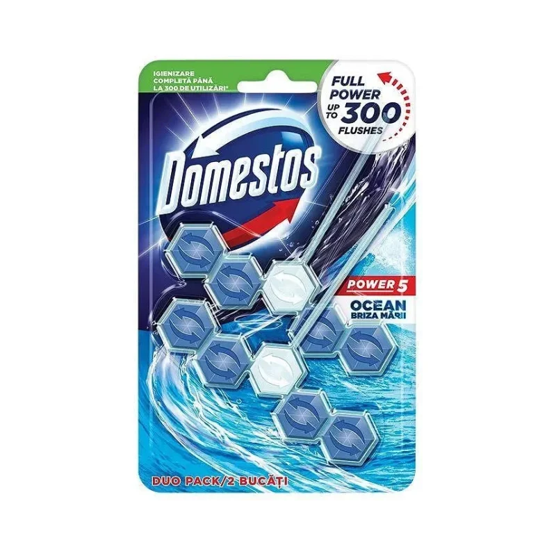 Ароматизатор за тоалетна DOMESTOS BW Ocean 2х53 гр. - DOMESTOS