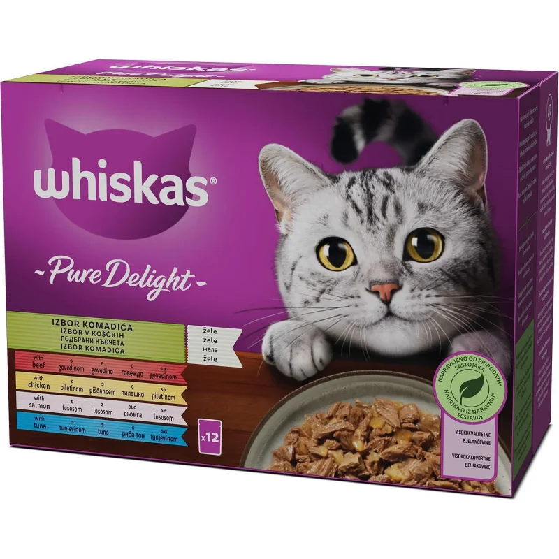 Пауч за котки WHISKAS Pure Delight микс 12x85 г - WHISKAS