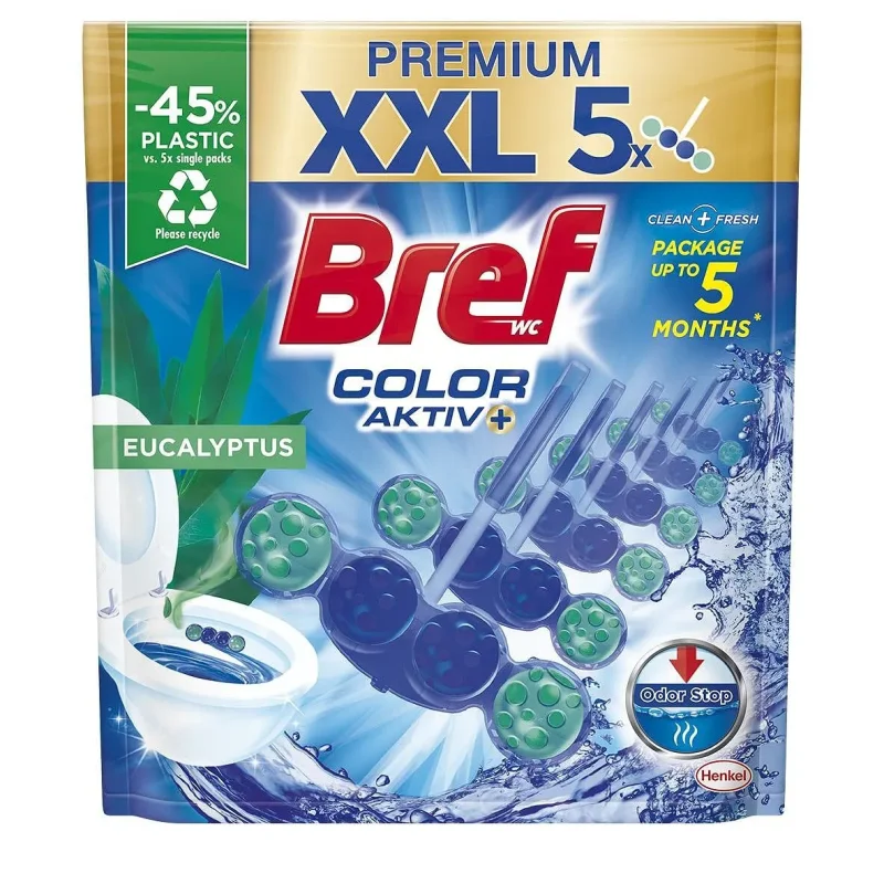 WC блок BREF Color Aktiv Eucalyptus 5x50 г - BREF