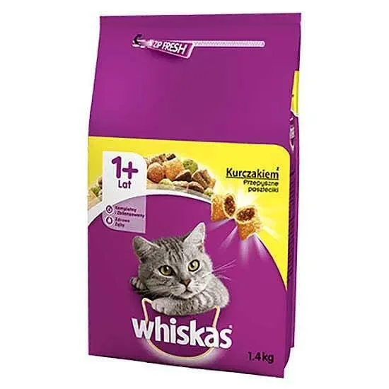 Суха храна за котки WHISKAS с пилешко 1.4 кг. - WHISKAS