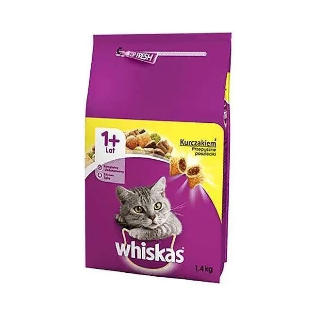 Суха храна за котки WHISKAS с пилешко 1.4 кг. - Whiskas
