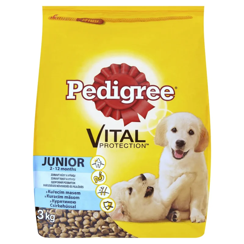 Суха храна за кучета PEDIGREE Junior Vital Protetion с пилешко 3 кг. - PEDIGREE