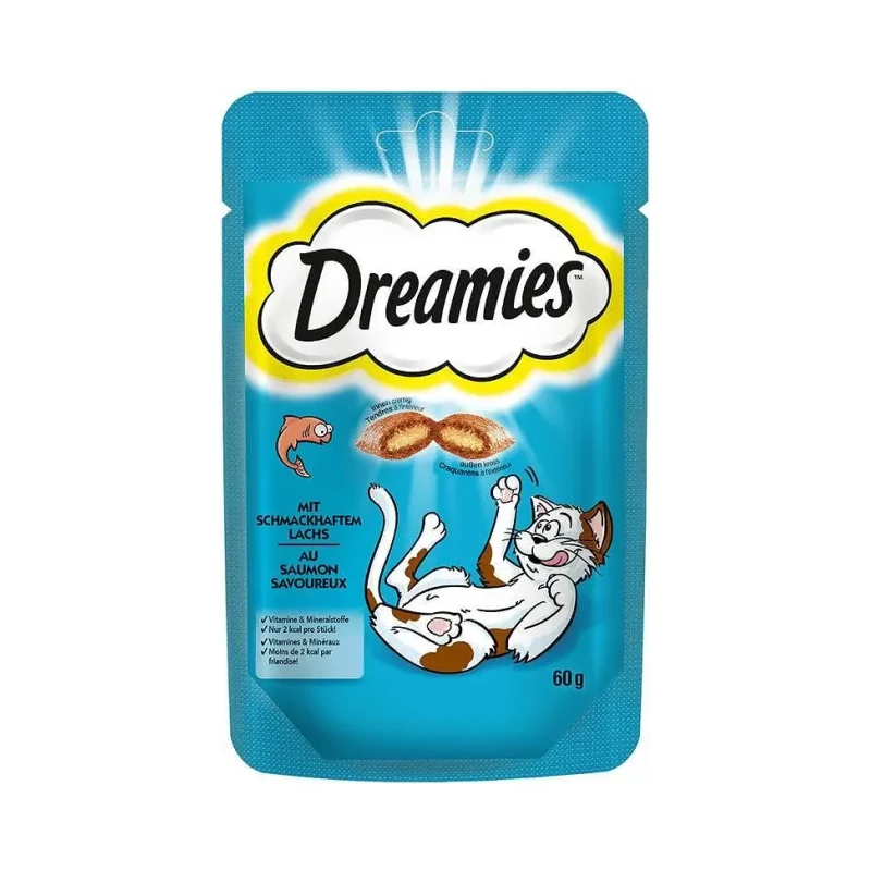 Лакомство за котка DREAMIES Сьомга 60 гр. - DREAMIES