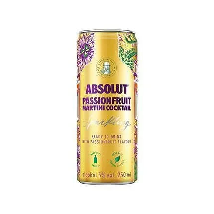 Алкохолна напитка ABSOLUT маракуя мартини 5% кен 250 мл. - ABSOLUT