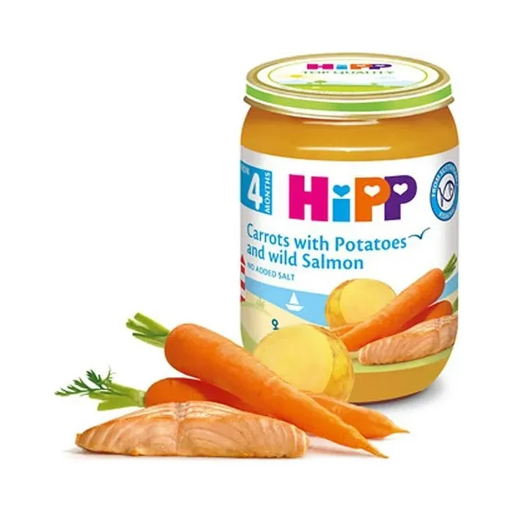 Пюре HIPP сьомга с ранни моркови, картофи, 190 гр. - HIPP