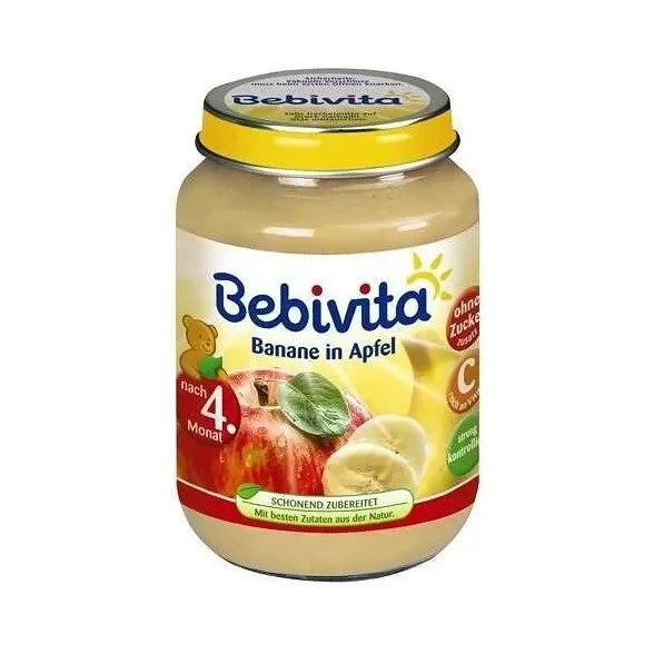 Пюре BEBIVITA Ябълка и Банан 4 + 190 гр.