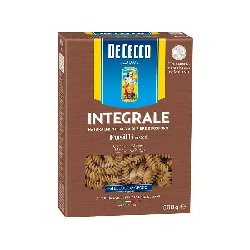 Макарони DE CECCO фусили пълнoзърнести 500 гр. - DE CECCO
