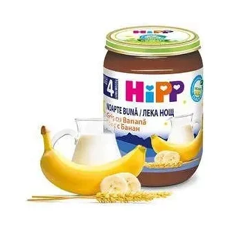Био млечна каша Hipp Лека нощ - Грис и банан, 190 гр.