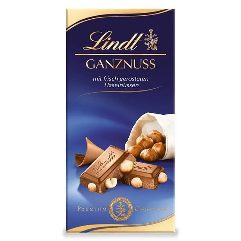 Шоколад LINDT с цели лешници 100 гр.