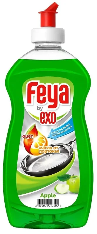 Препарат за съдове FEYA Apple с оцет и масло от портокал 450 мл. - FEYA