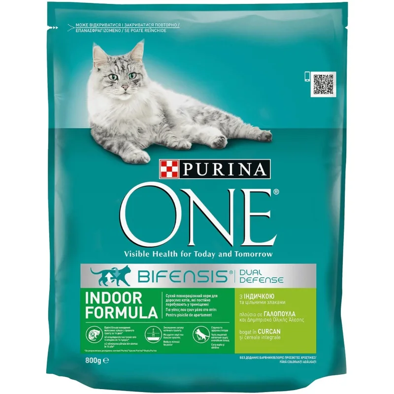 Суха хр.коткa ONE INDOOR Пуйка 800г - PURINA ONE