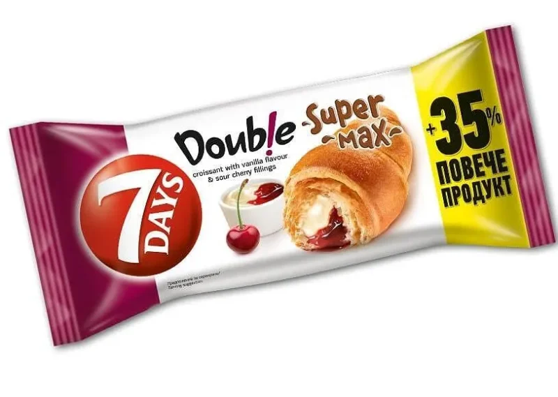 Кроасан 7DAYS Double Super Max ванилия и вишна 110 гр. - 7DAYS