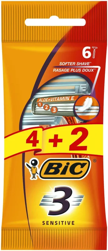 Самобръсначка BIC3 Sensitive 4+2бр
