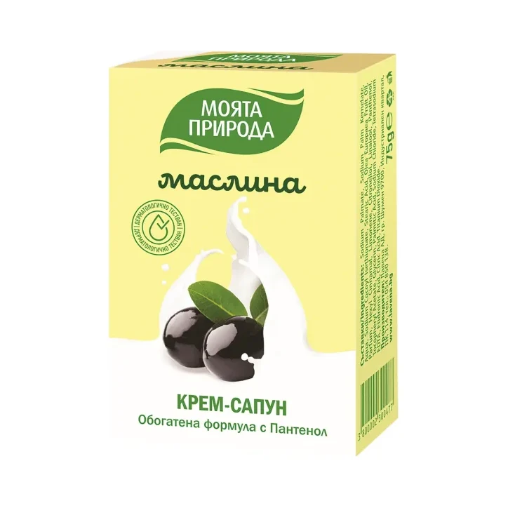 Крем - сапун МОЯТА ПРИРОДА Маслина с пантенол 75 гр. - МОЯТА ПРИРОДА