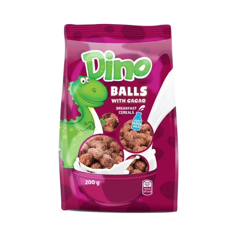 Зърнена закуска DINO топчета с какао 200 гр. - DINO