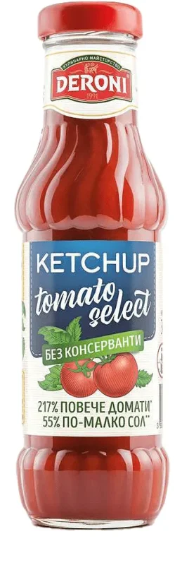 Кетчуп DERONI tomato select 345 гр. - DERONI
