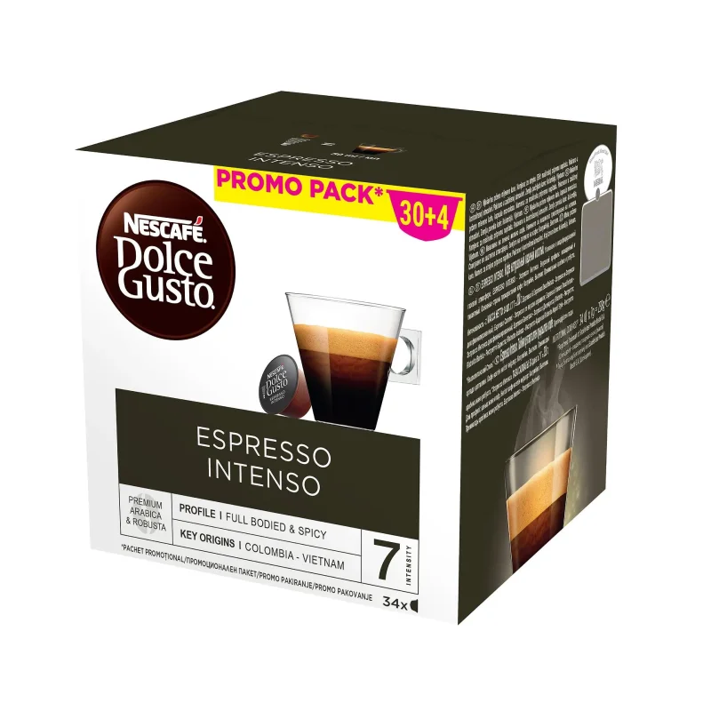 Кафе капсули NESCAFE DOLCE GUSTO Espresso Intenso 30+4 бр. - Nescafe Dolce Gusto