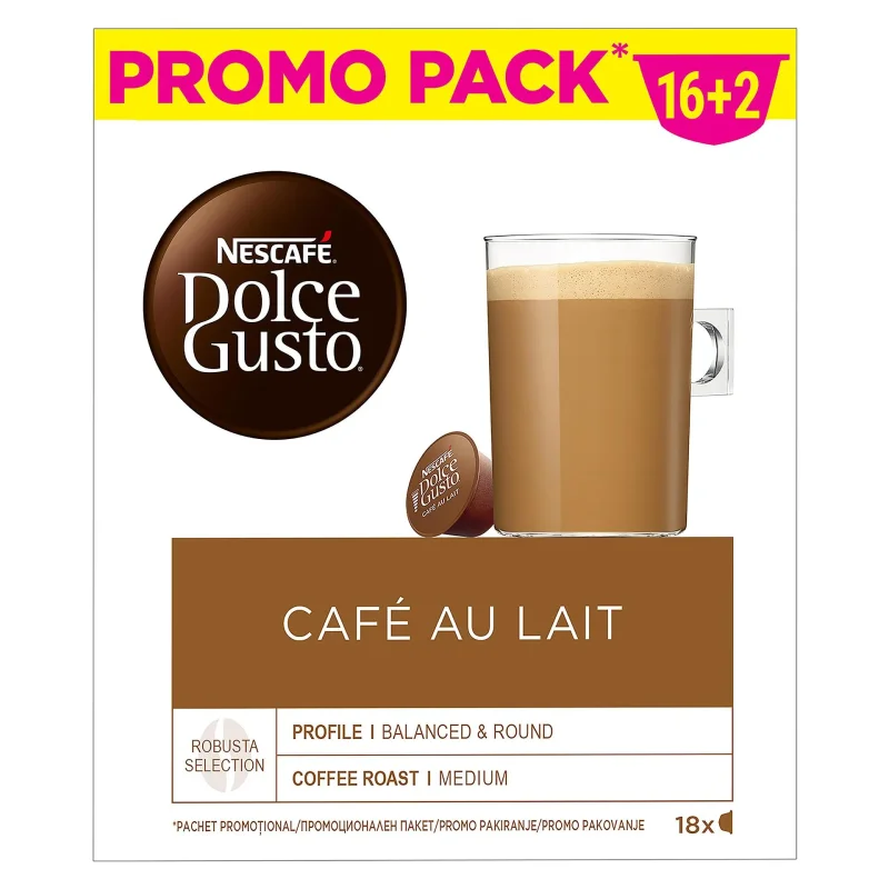 Кафе капсули NESCAFE DOLCE GUSTO Cafe au Lait 16+2 бр. - Nescafe Dolce Gusto