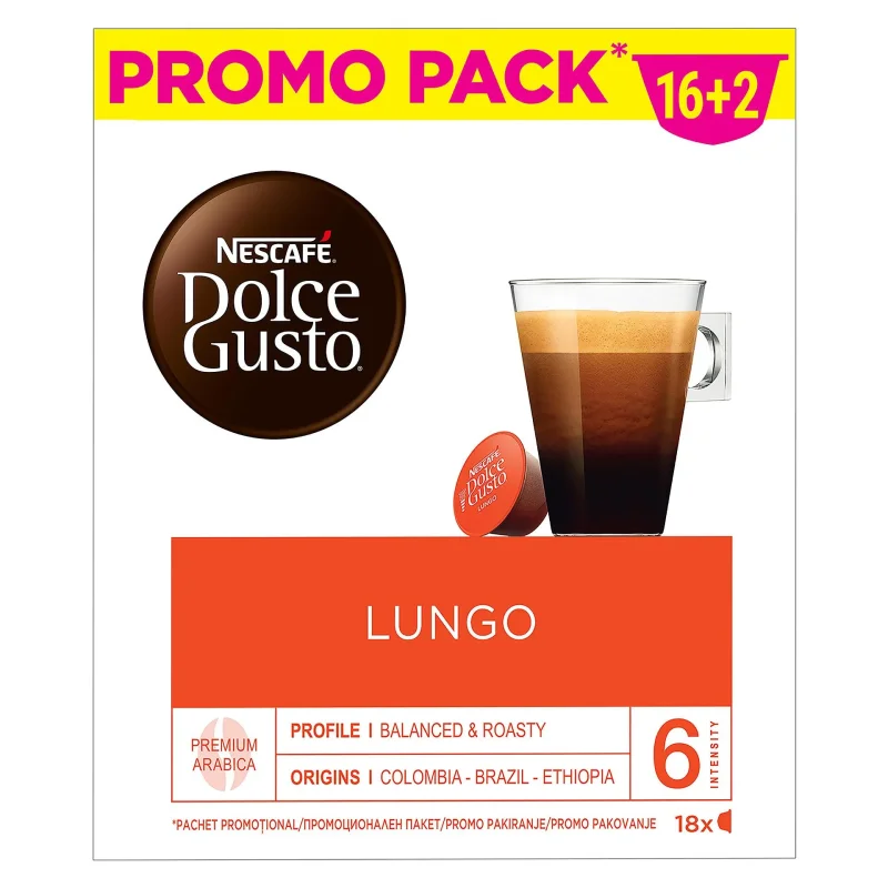 Капс.NESCAFE DOLCE GUSTO Lungo 16+2бр - Nescafe Dolce Gusto