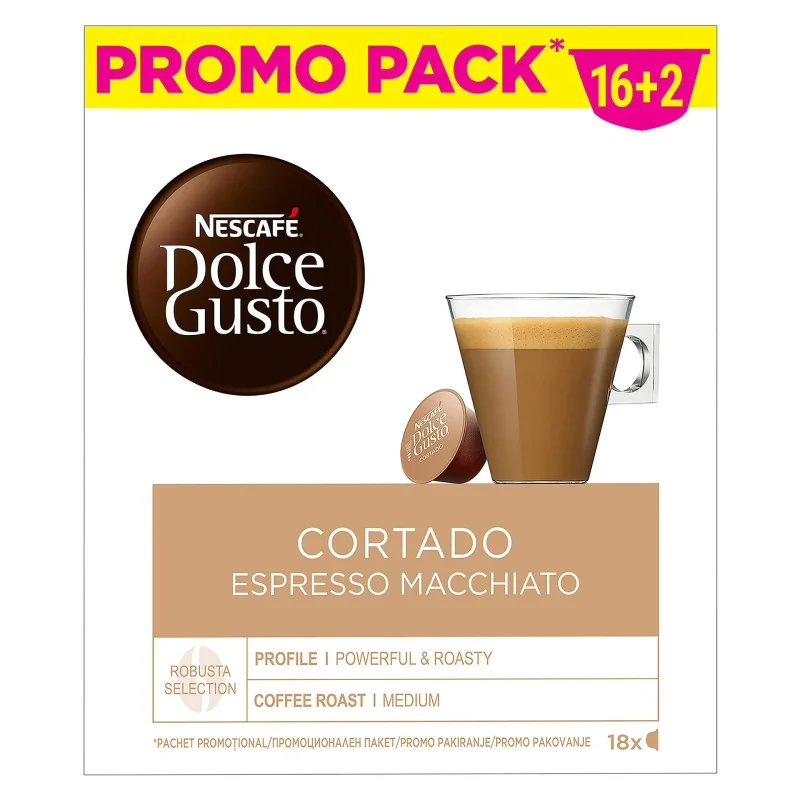 Капс. NESCAFE DOLCE GUSTO Cortado 16+2бр - Nescafe Dolce Gusto