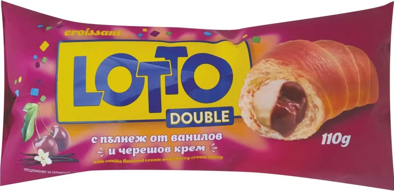 Кроасан LOTTO с ванилия и череша 110 г