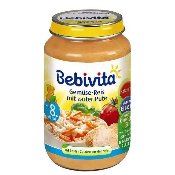 Био пюре BEBIVITA злч, ориз, пуйка 220гр - BEBIVITA